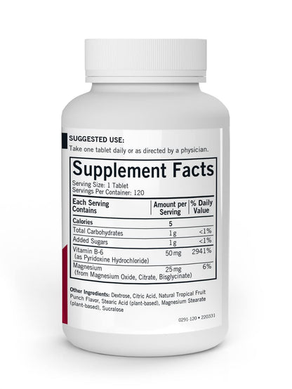 Kirkman Vitamin B6 with Magnesium – 120 Chewable Wafers – Hypoallergenic
