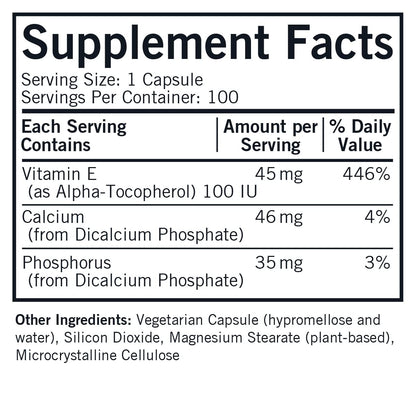 Kirkman Vitamin E 100 IU - Hypoallergenic | 100 Vegetarian Capsules | Gluten Free | Casein Free | Soy-Free (Pack of 2)
