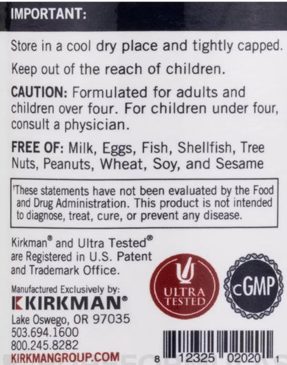 Kirkman Vitamin E 100 IU - Hypoallergenic | 100 Vegetarian Capsules | Gluten Free | Casein Free | Soy-Free (Pack of 2)