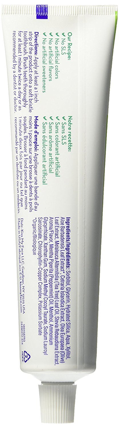Kiss My Face Gel Teeth Whitening Toothpaste - Fluoride Free, Tea Tree, 13.5 oz (Pack of 3)