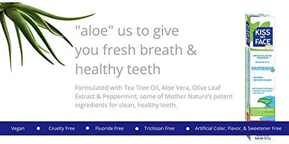 Kiss My Face Gel Teeth Whitening Toothpaste - Fluoride Free, Tea Tree, 13.5 oz (Pack of 3)