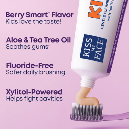 Kiss My Face Kids Toothpaste – Fluoride-Free Berry Flavor, Vegan, 4 oz