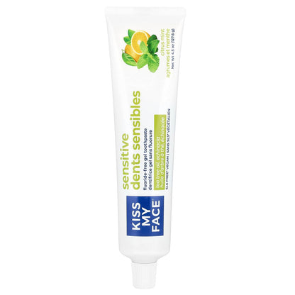 Kiss My Face Sensitive Citrus Mint Gel Toothpaste – SLS Free, Fluoride Free, 4.5 oz