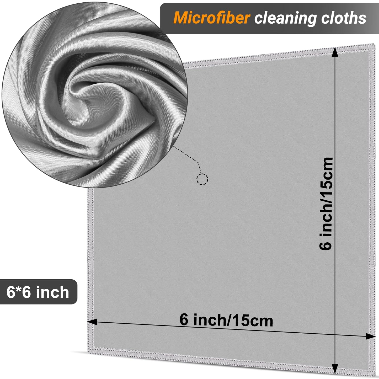 2-Sided Glasses Cleaner & Polishing Cloths Keychain – Portable Microfiber Lens Cleaning Kit (6x6 inch)