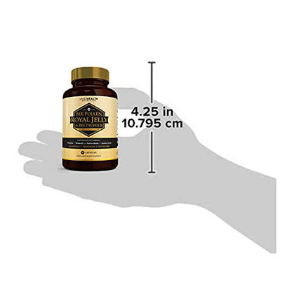 Vivid Health Nutrition Royal Jelly & Bee Pollen Capsules - High Potency, 90 Count