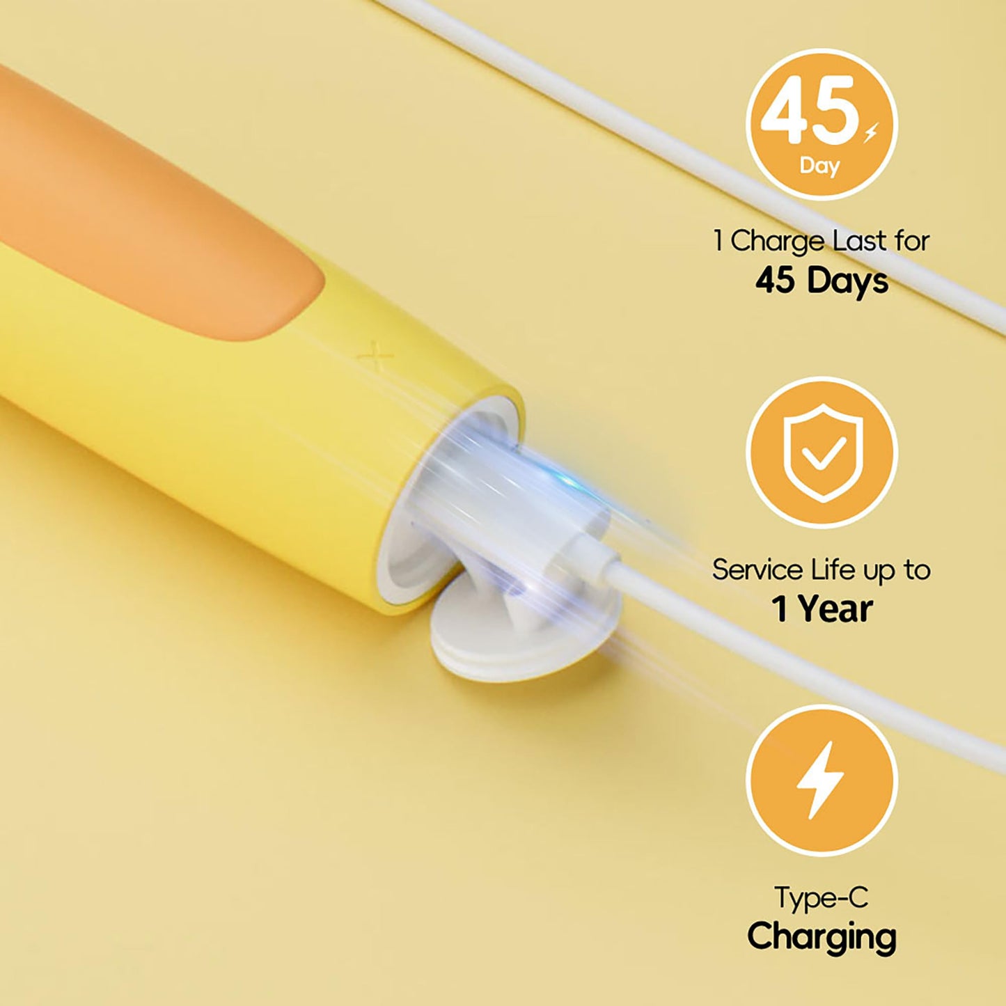 KIWIBIRD Kids Electric Toothbrush 3-10 | Soft Silicone Bristles, 4 Modes