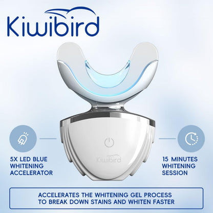 KIWIBIRD Teeth Whitening Kit for Sensitive Teeth – 3 Gel Pens & LED Light