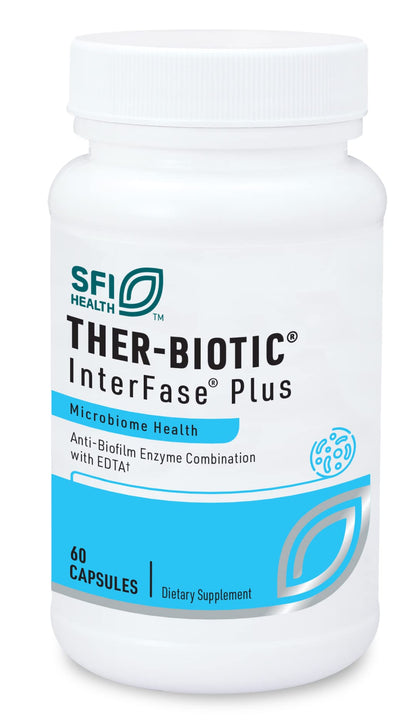 Klaire Labs InterFase Plus – Enzyme + EDTA for Biofilm Disruption (60 Capsules)