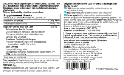 Klaire Labs InterFase Plus – Enzyme + EDTA for Biofilm Disruption (60 Capsules)