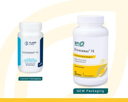 Klaire Labs Eicosamax TG Fish Oil - Ultra Pure Omega-3 (EPA 360 mg / DHA 240 mg) - 60 Softgels