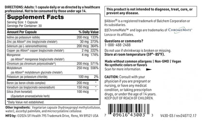 Klaire Labs LDA Trace Mineral Complex – 11 Essential Trace Elements, Iron-Free, TRAACS Chelates