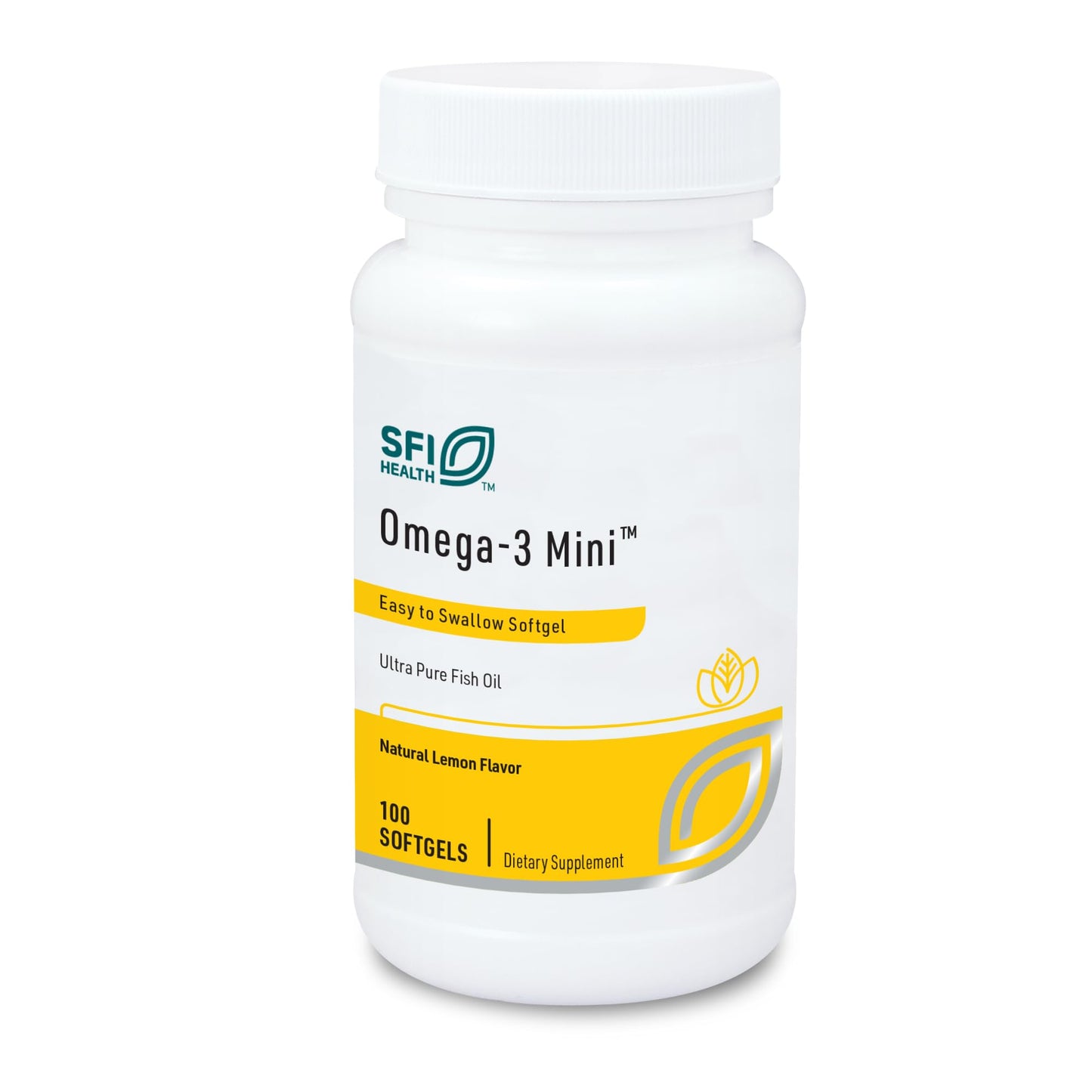 Klaire Labs Omega-3 Mini Fish Oil Gels – Lemon, 150 mg EPA / 100 mg DHA, 100 Softgels