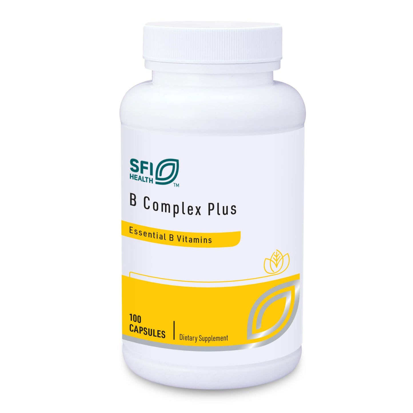 Klaire Labs SFI Health B Complex Plus – High Potency B Vitamin Complex with Methylcobalamin, Metafolin Folate, 100 Capsules