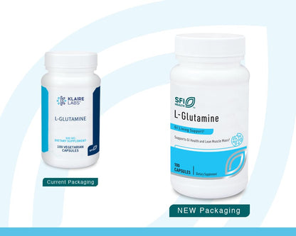 Klaire Labs SFI Health L-Glutamine Capsules - 500 mg - Hypoallergenic, Dairy & Gluten Free (100 Capsules)