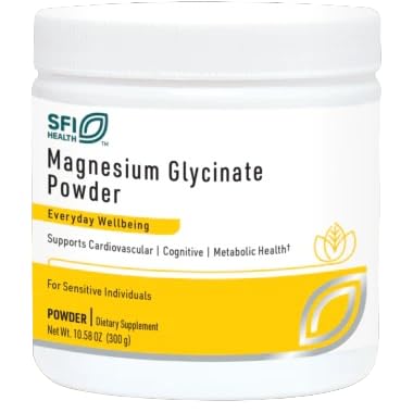 Klaire Labs SFI Health Magnesium Chelate Powder – 200 mg Bisglycinate, Fast-Dissolving, High-Absorption, Hypoallergenic (120 Servings, 300 g)