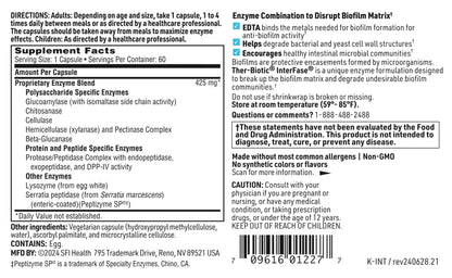 Klaire Labs SFI Health Ther-Biotic InterFase - Multi Enzyme Formula for Digestive Health (60 Capsules)