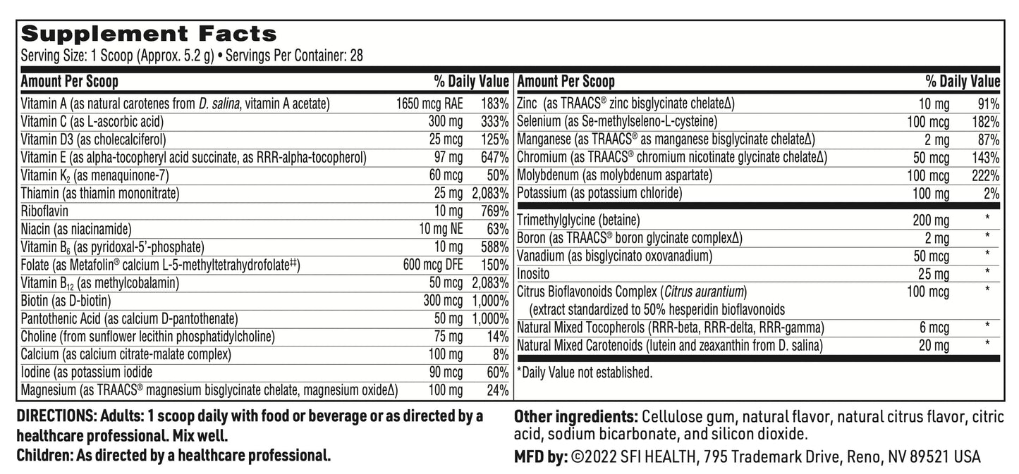 Klaire Labs VitaSpectrum Powder for Kids – Citrus Multivitamin/Mineral (No Copper, Iron, Gluten or Casein) – 30 Servings, 171 g