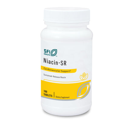 Klaire Labs SFI Niacin-SR 500 mg – Sustained-Release Vitamin B3 (Hypoallergenic, 100 Scored Tablets)