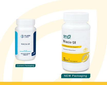 Klaire Labs SFI Niacin-SR 500 mg – Sustained-Release Vitamin B3 (Hypoallergenic, 100 Scored Tablets)