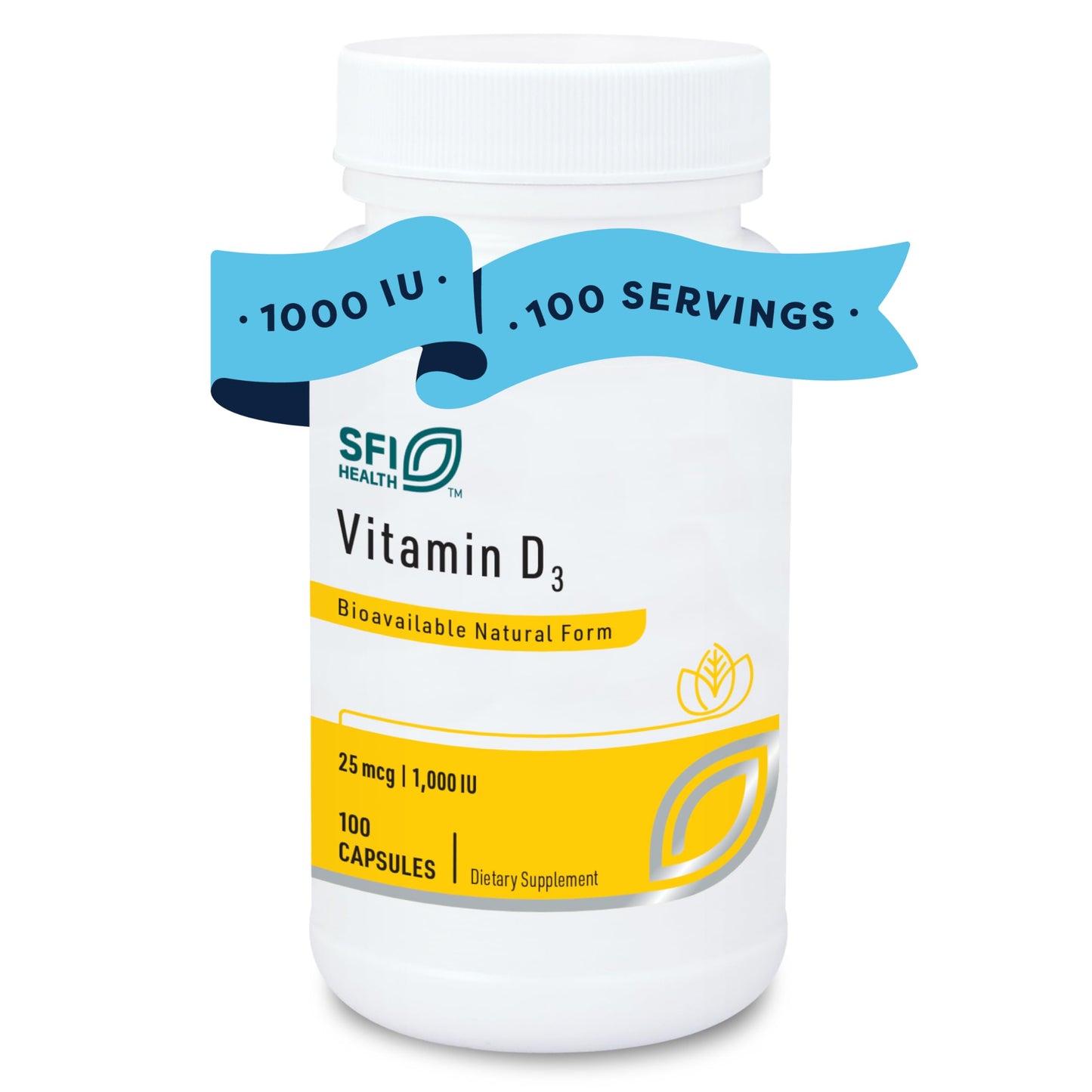 Klaire Labs Vitamin D3 1000 IU - Hypoallergenic, Bone & Immune Support