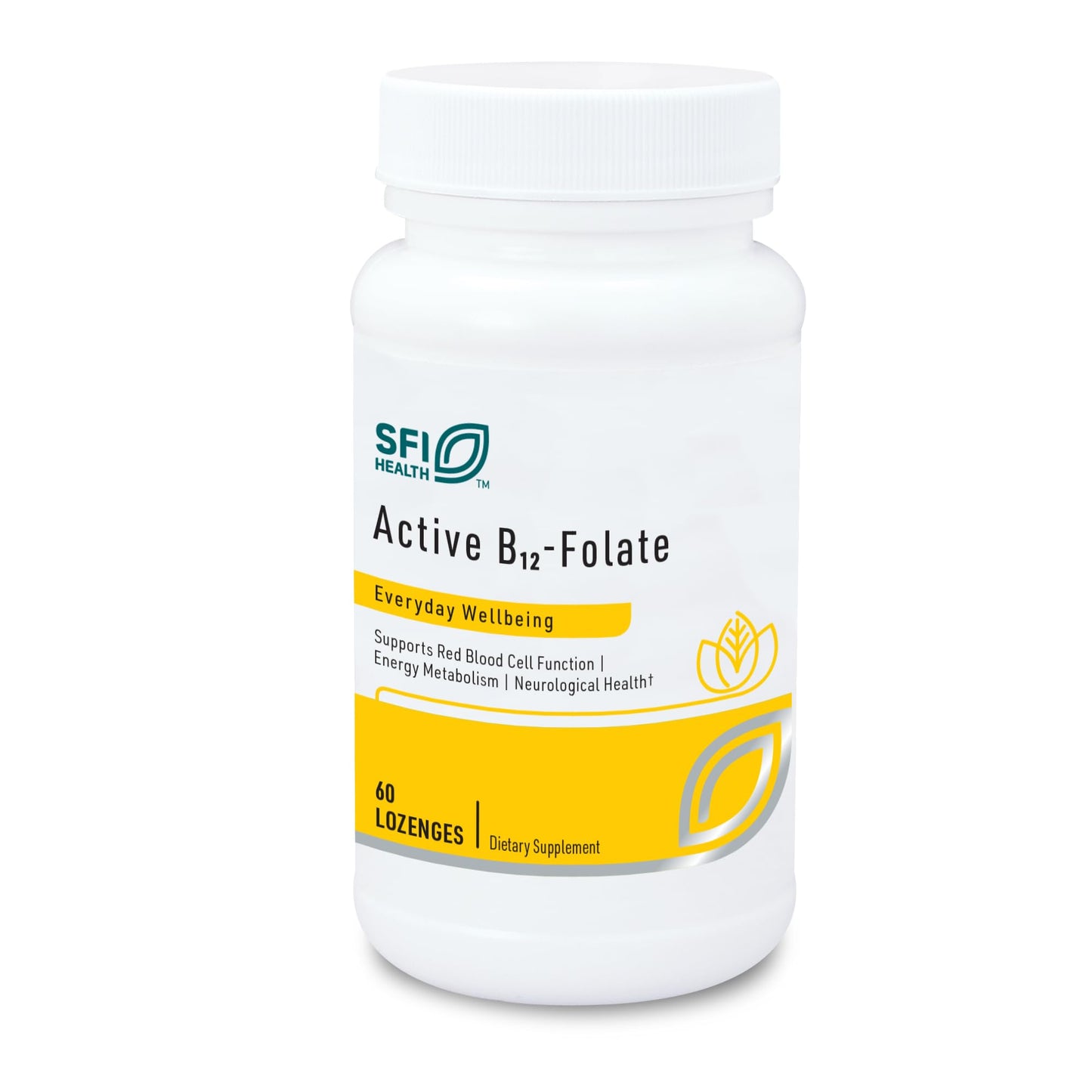 Klaire Labs SFI Health Active B12 + Folate Lozenge (60 Count) – Dissolvable Methylcobalamin & Methylfolate