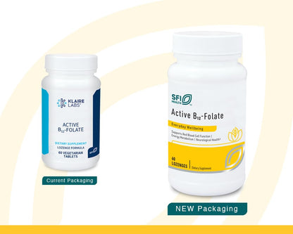 Klaire Labs SFI Health Active B12 + Folate Lozenge (60 Count) – Dissolvable Methylcobalamin & Methylfolate