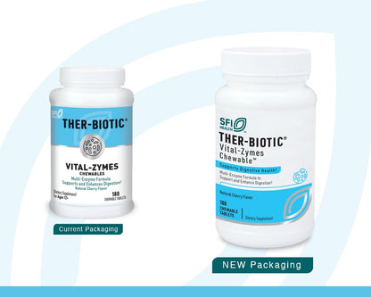 Vital-Zymes Chewable Digestive Enzymes - Cherry Flavor (180) | Klaire Labs SFI Health