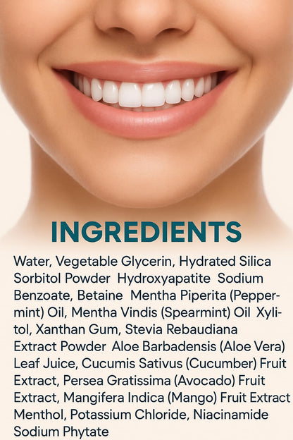 KLARI Fluoride-Free Toothpaste – 7.5% Micro-Hydroxyapatite & 1% Niacinamide | Clean Mint | 4.23 oz