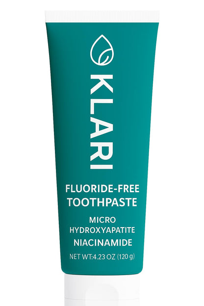 KLARI Fluoride-Free Toothpaste – 7.5% Micro-Hydroxyapatite & 1% Niacinamide | Clean Mint | 4.23 oz
