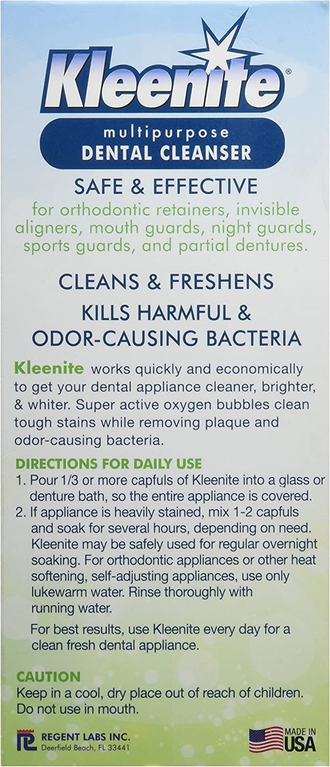 Kleenite Multipurpose Dental Cleanser - Fresh Mint, 9 oz (Pack of 2) | 90 Cleanings
