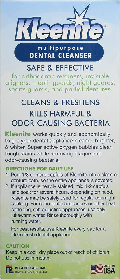 Kleenite Multipurpose Dental Cleanser - Fresh Mint, 9 oz (Pack of 2) | 90 Cleanings