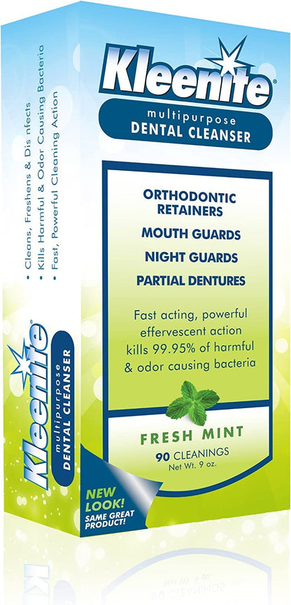 Kleenite Multipurpose Dental Cleanser - Fresh Mint, 9 oz (Pack of 2) | 90 Cleanings