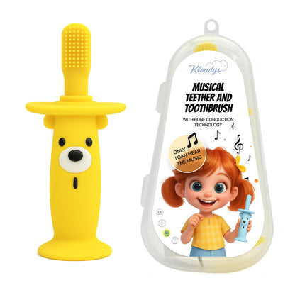 KLOUDYS Yellow Electric Toothbrush & Teether – 9–36 Months, BPA-Free
