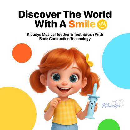 KLOUDYS Yellow Electric Toothbrush & Teether – 9–36 Months, BPA-Free