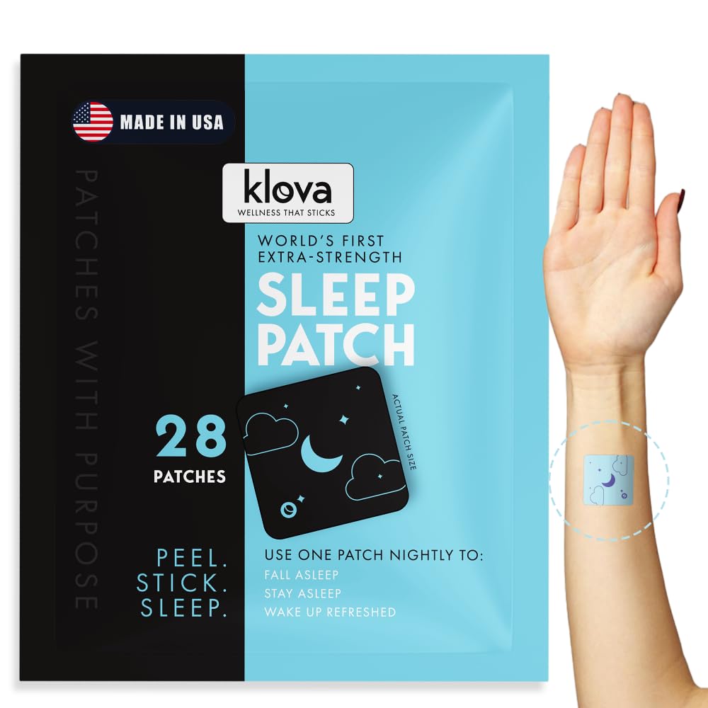Klova Extra Strength Sleep Patches – 6mg Melatonin, Valerian & L-Theanine | 28 Patches