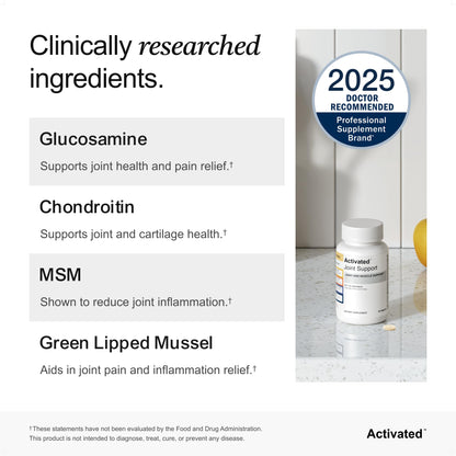 Activated Joint Support – Glucosamine Chondroitin MSM & Green-Lipped Mussel (90 ct)