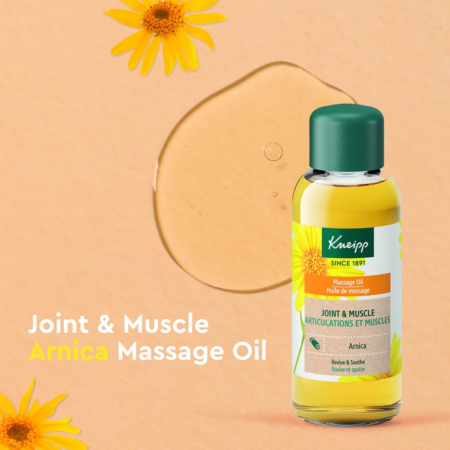 Kneipp Joint & Muscle Arnica Massage Oil – 3.4 fl oz | Vegan