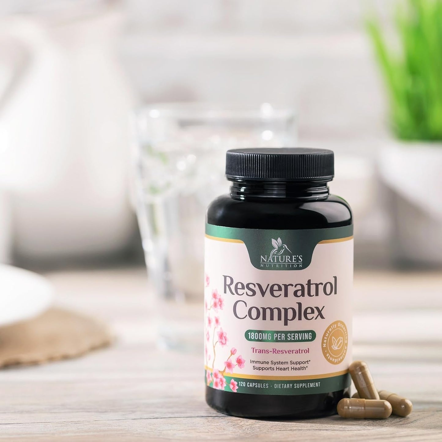 Resveratrol 1800mg - Extra Strength Antioxidants | Immune & Heart Health | 120 Vegan Capsules