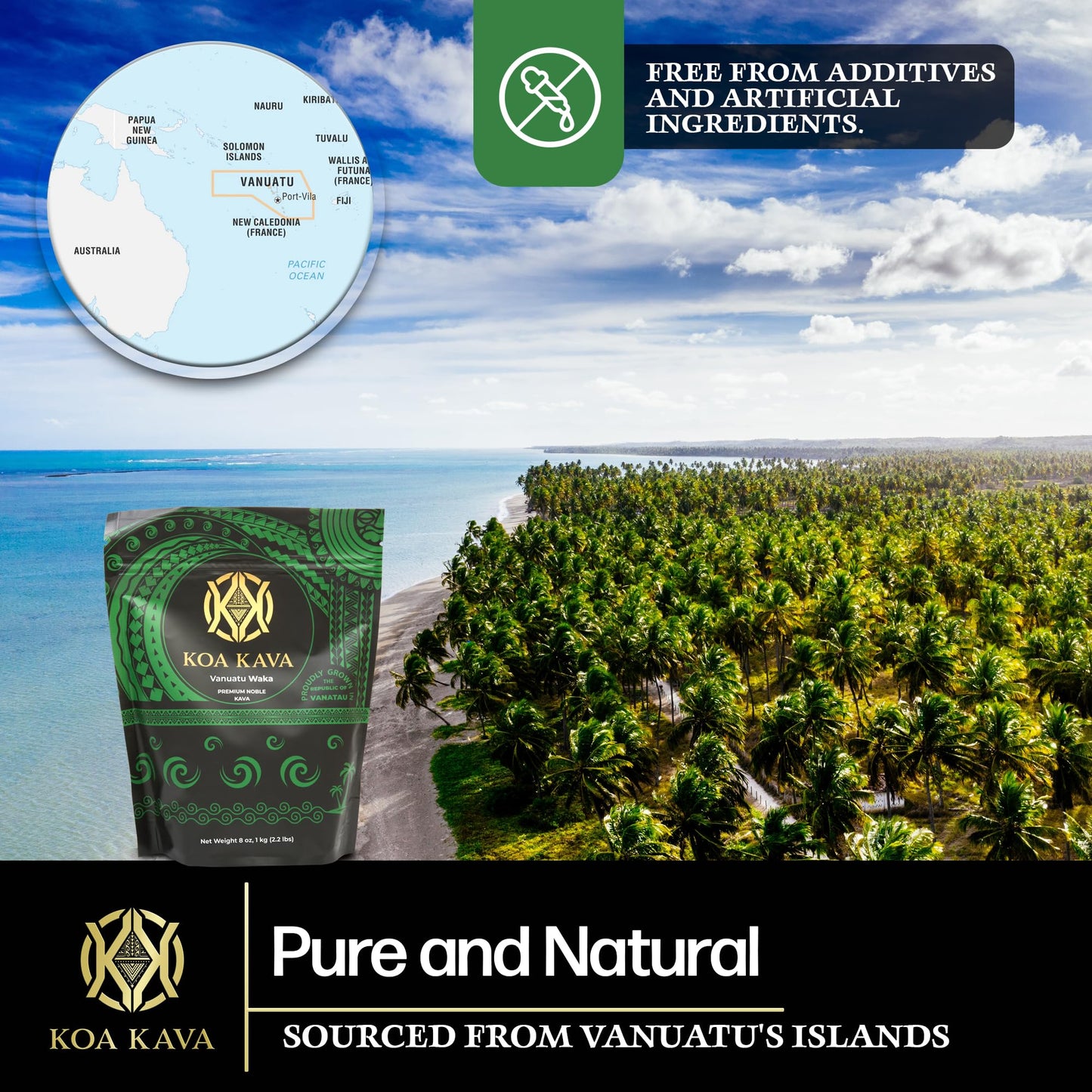Koa Kava Vanuatu Kava Powder – Noble Waka Kava from Lateral Roots (1 lb)