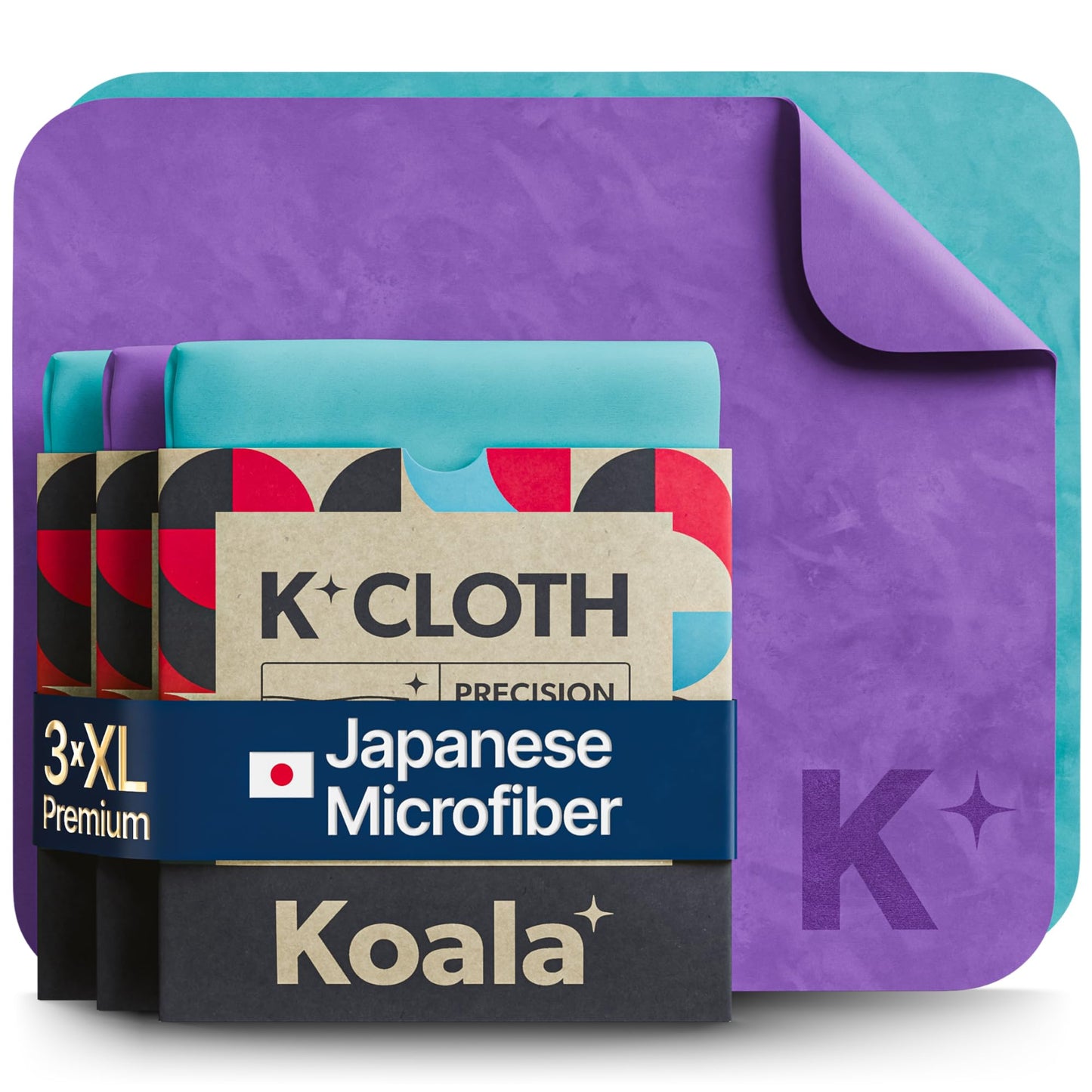 Koala Japanese Microfiber Lens Cleaning Cloth – Pack of 3 (Blue & Purple)