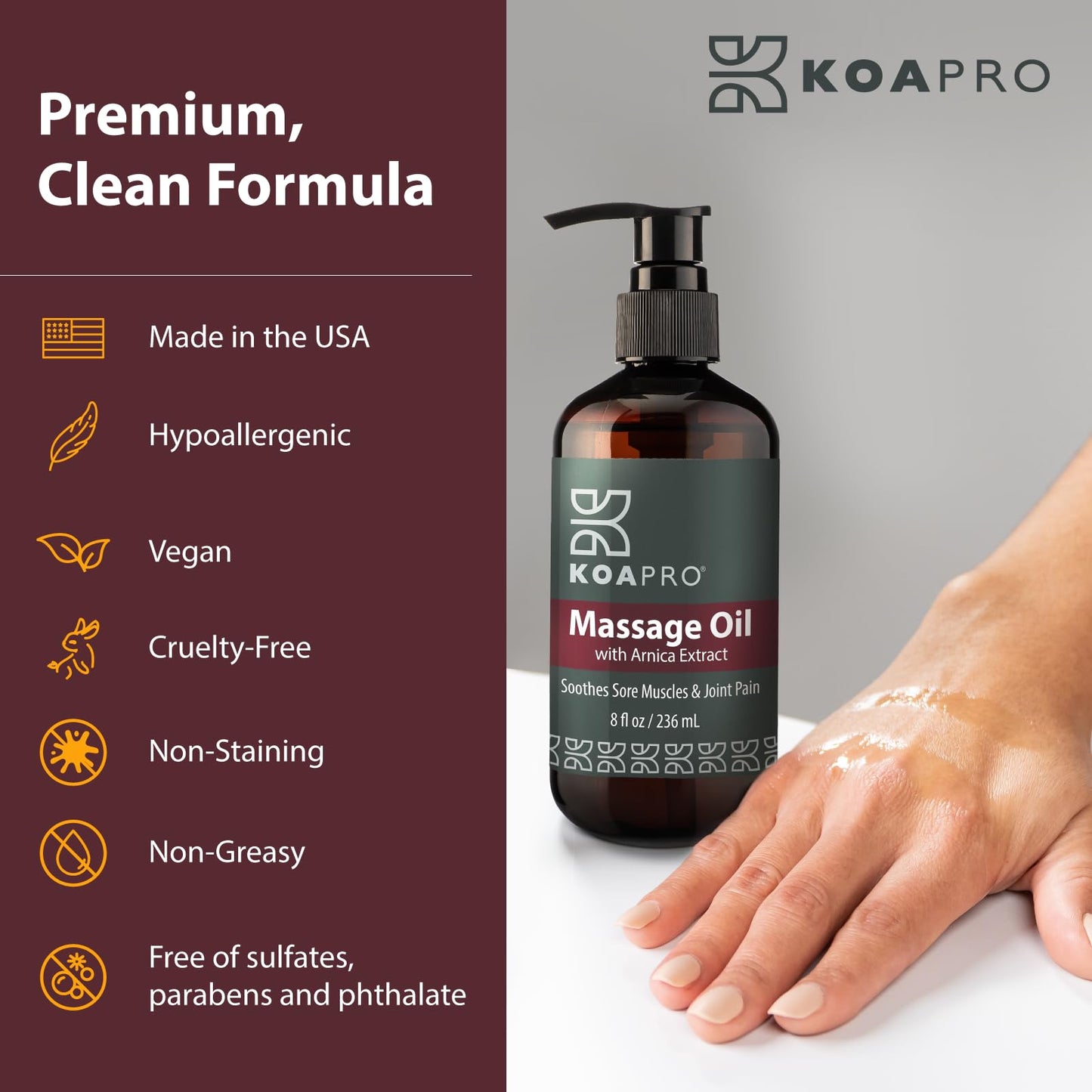 KOAPRO Arnica Sore Muscle Massage Oil – Post-Workout Relief, Anti-Cellulite & Deep Tissue Therapy (3 Pack)