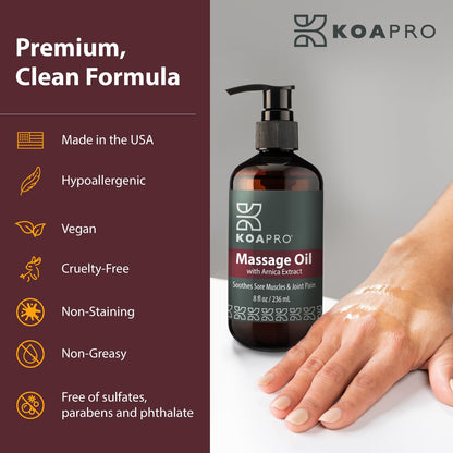 KOAPro Massage Oil 2-Pack – Lavender Arnica Oil for Pain Relief, 8 fl oz Each