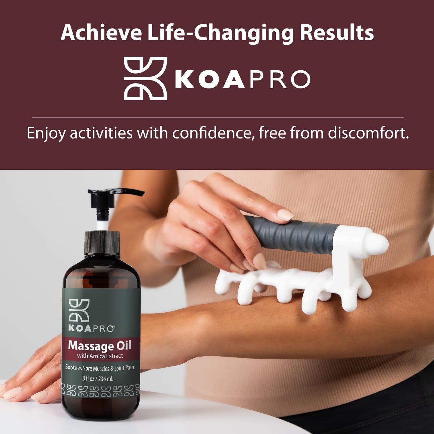 KOAPro Massage Oil 2-Pack – Lavender Arnica Oil for Pain Relief, 8 fl oz Each