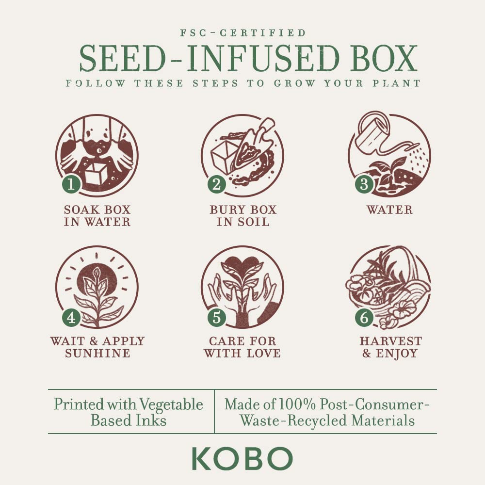 KOBO Sweet Sunflower Candle with Plantable Box (9 oz) | Plant The Box Collection | 100% Pure Soy Wax