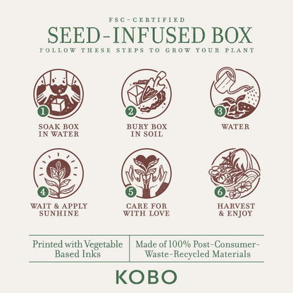 KOBO Sweet Sunflower Candle with Plantable Box (9 oz) | Plant The Box Collection | 100% Pure Soy Wax