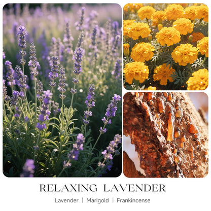 KOIMYSA Lavender Candle — Purple Soy Wax Aromatherapy in Artistic Glass Jar
