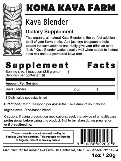 Kona Kava Farm Organic Blender Powder – Rice-Based, Soy-Free Emulsifier (1 oz)