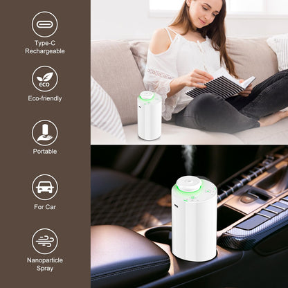KONCHILE Waterless Essential Oil Diffuser | Battery Powered, 7-Color LED