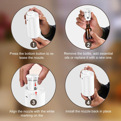 KONCHILE Waterless Essential Oil Diffuser | Battery Powered, 7-Color LED
