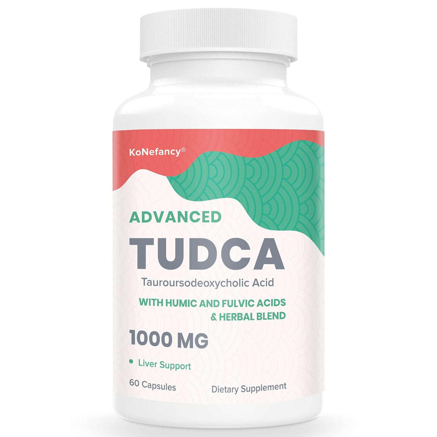 KoNefancy TUDCA Liver Support 1000 mg – Detox with Milk Thistle, Fulvic/Humic, 60 Vegan Capsules